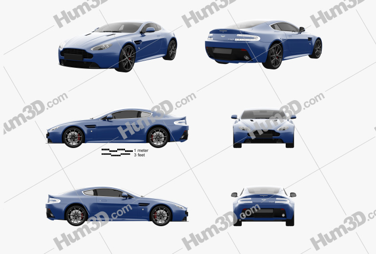 Aston Martin V8 Vantage S 2020 Blueprint Template