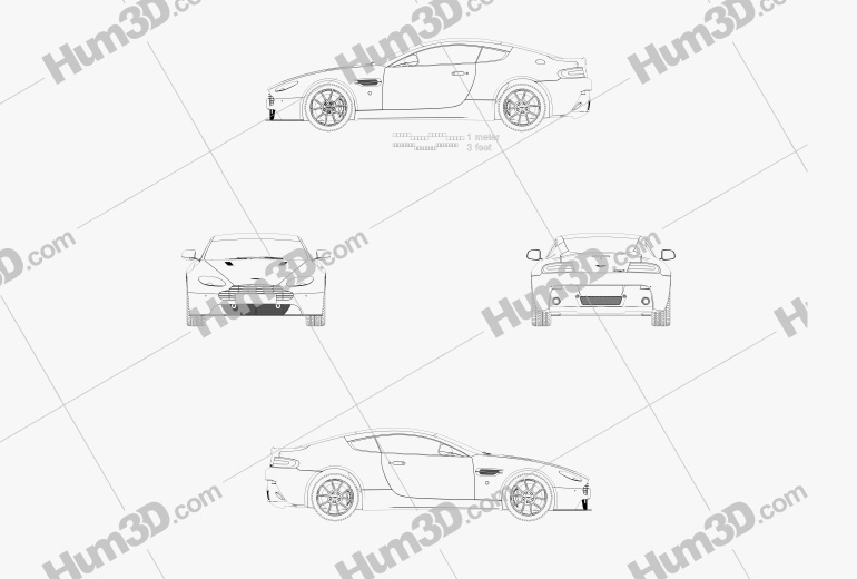 Aston Martin V8 Vantage S 2020 Чертеж
