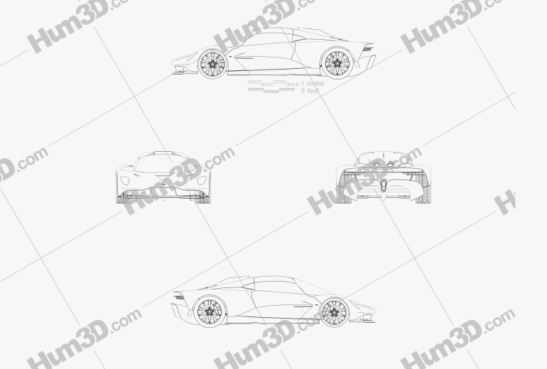 Aston Martin Valhalla 2020 Blueprint