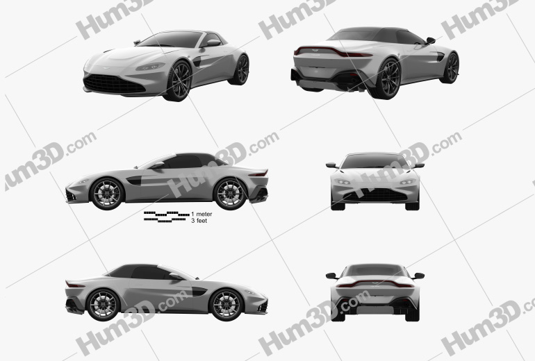Aston Martin Vantage Roadster 2021 Blueprint Template