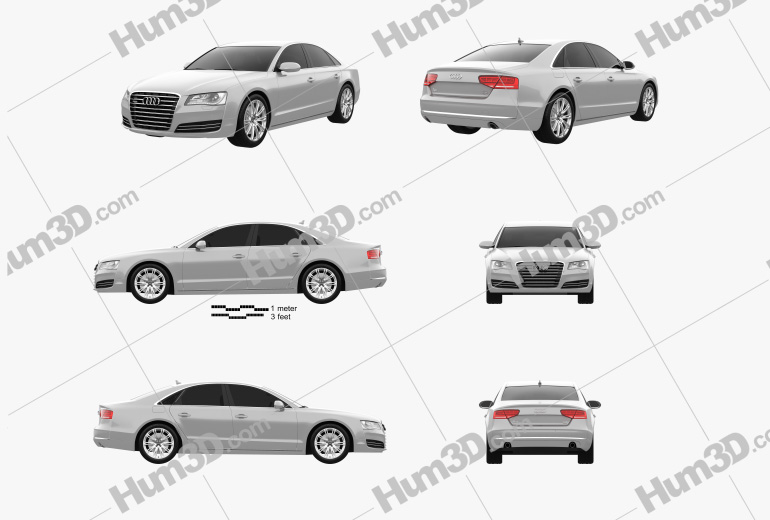Audi A8 (D4) 2012 Blueprint Template