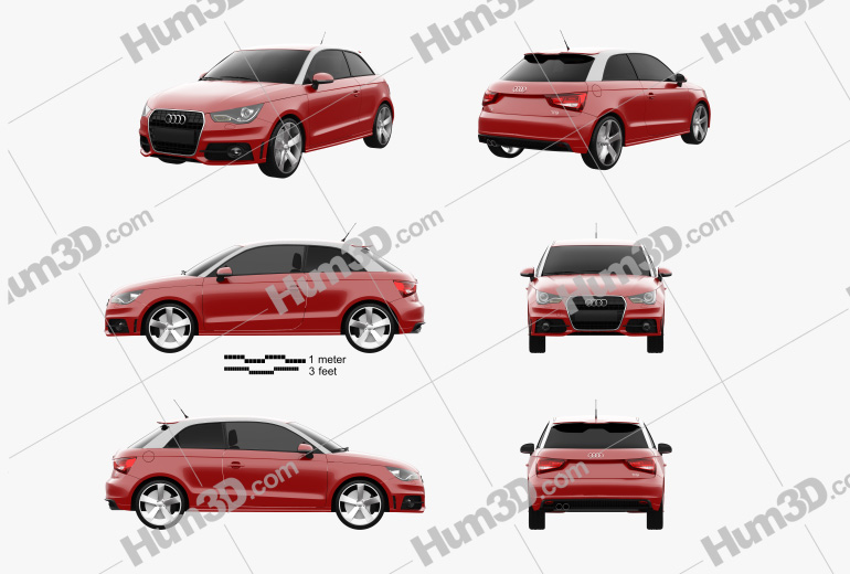 Audi A1 2013 Blueprint Template