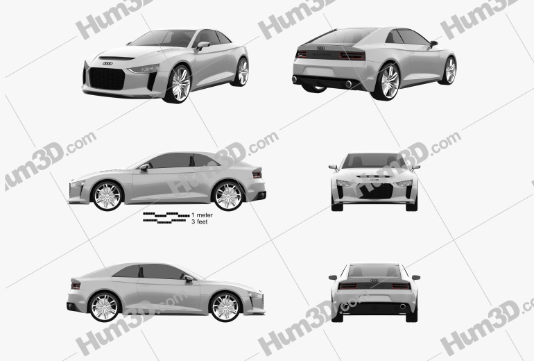 Audi Quattro 2012 Blueprint Template