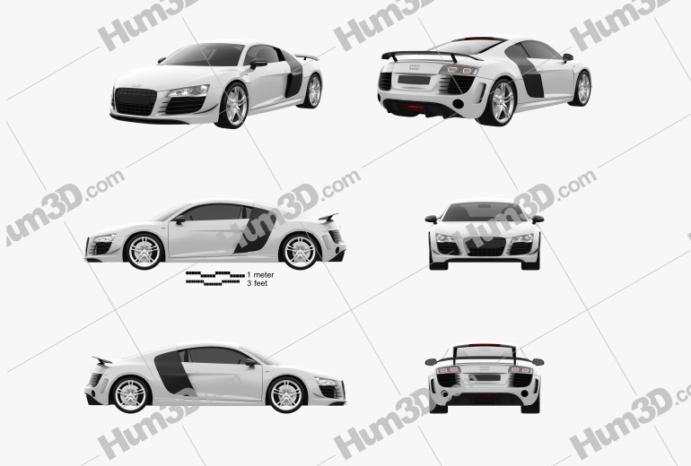 Audi R8 GT 2013 Blueprint Template
