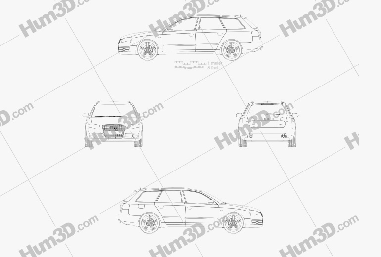 Audi A4 Avant 2007 Blueprint