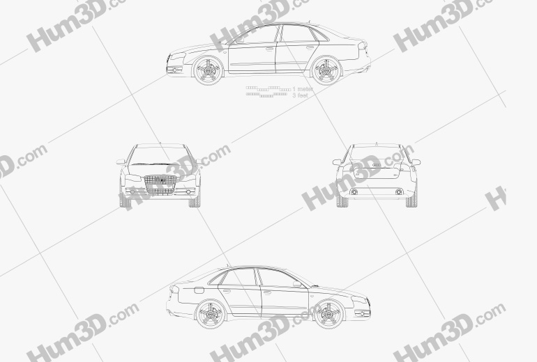 Audi A4 Saloon 2005 設計図