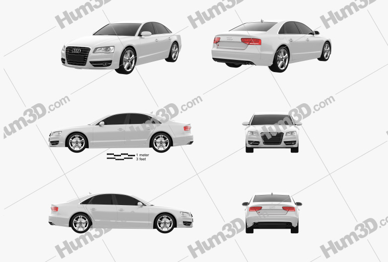 Audi S8 2016 Blueprint Template