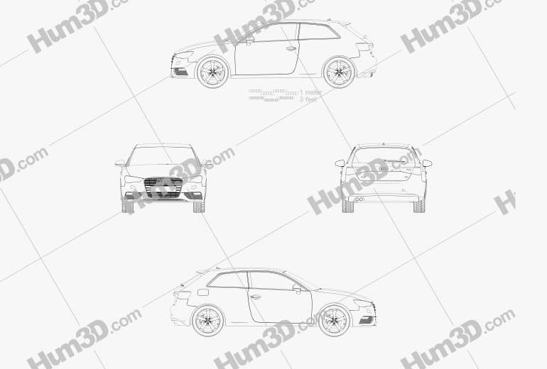 Audi A3 hatchback 3-door 2016 Blueprint