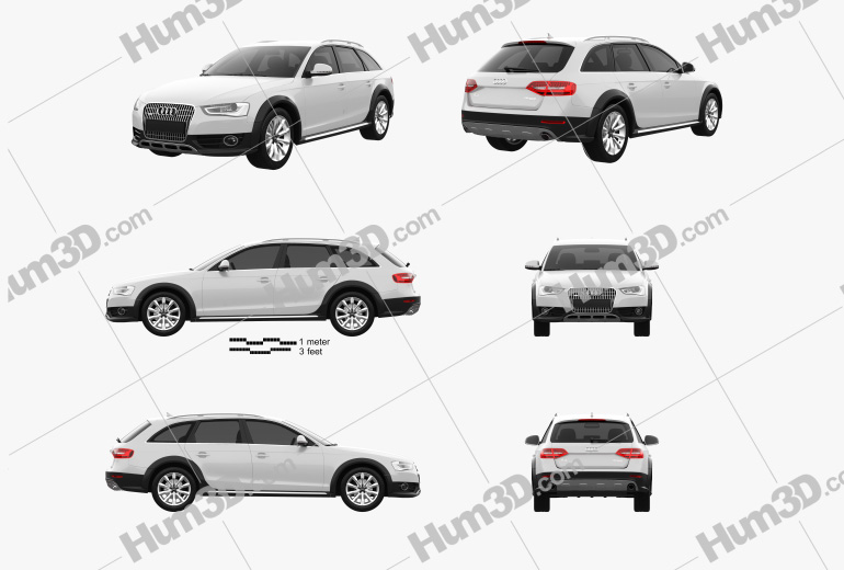 Audi A4 Allroad 2016 Blueprint Template
