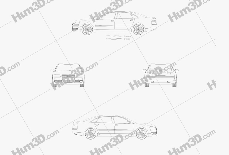 Audi A8 2009 Blueprint