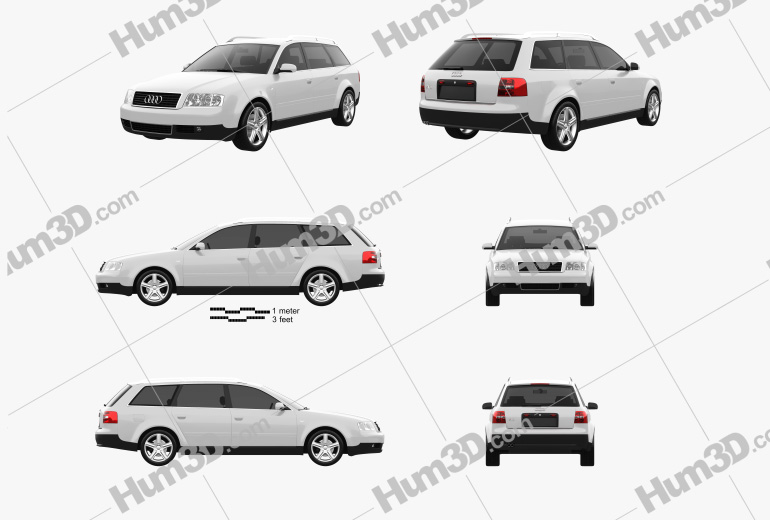 Audi A6 avant (C5) 2004 Blueprint Template