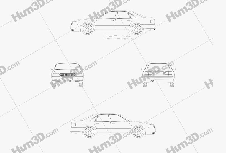 Audi A8 (D2) 1999 Disegno Tecnico