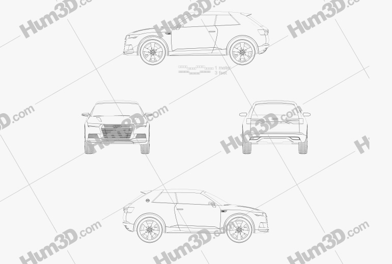 Audi Crosslane Coupe 2012 Disegno Tecnico