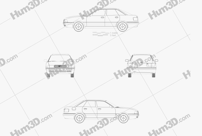 Audi 80 (B4) 1991 蓝图