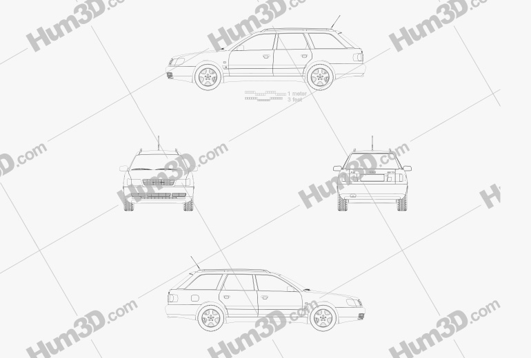 Audi A6 (C4) avant 1997 Blueprint