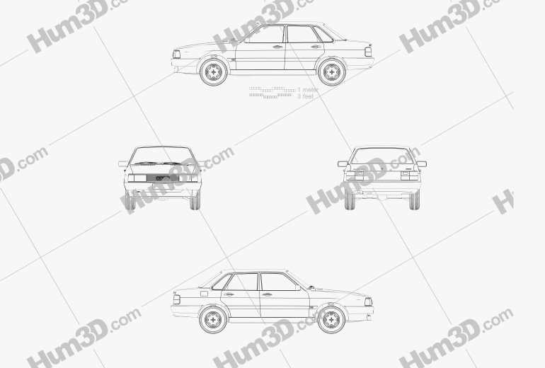 Audi 80 (B2) 1985 Blueprint