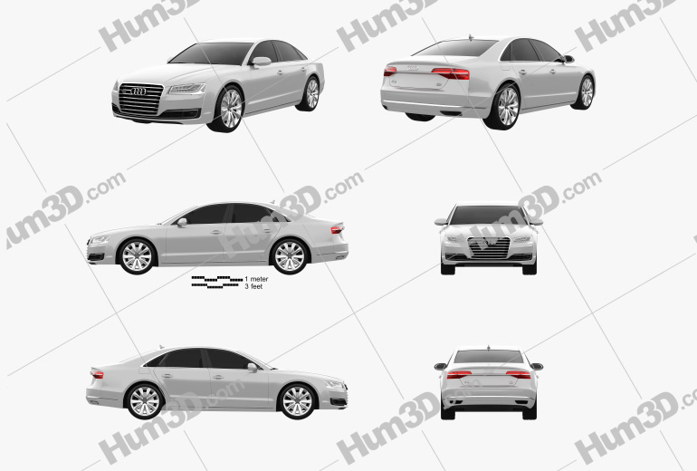 Audi A8 (D4) 2016 Blueprint Template