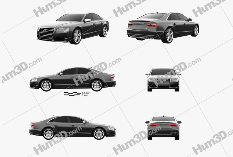 Audi S8 (D4) 2016 Blueprint Template