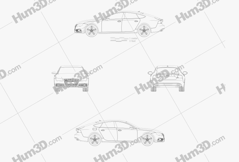 Audi S7 (4G) sportback 2015 Blueprint