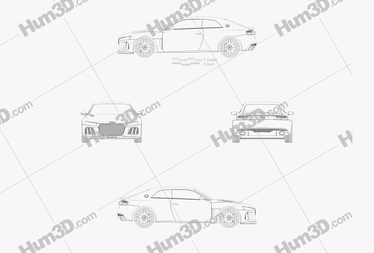 Audi Sport Quattro Laserlight 2014 Disegno Tecnico