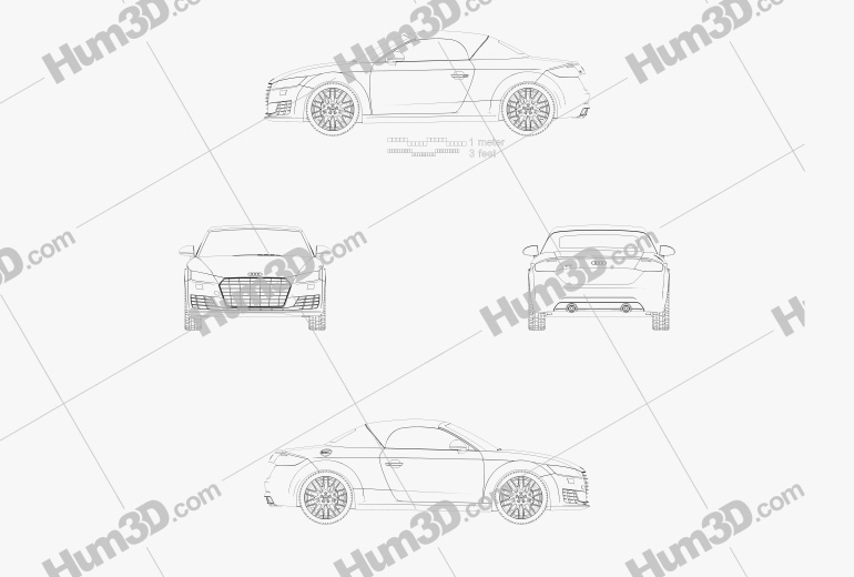 Audi TT (8S) Roadster 2017 Blueprint