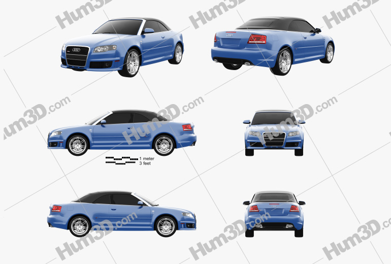Audi RS 4 convertible 2008 Blueprint Template