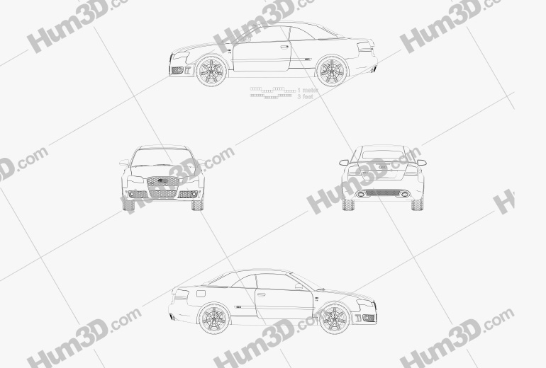 Audi RS 4 convertible 2008 Blueprint