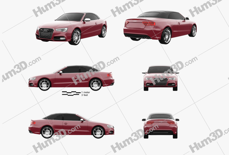 Audi S5 cabriolet 2015 Blueprint Template