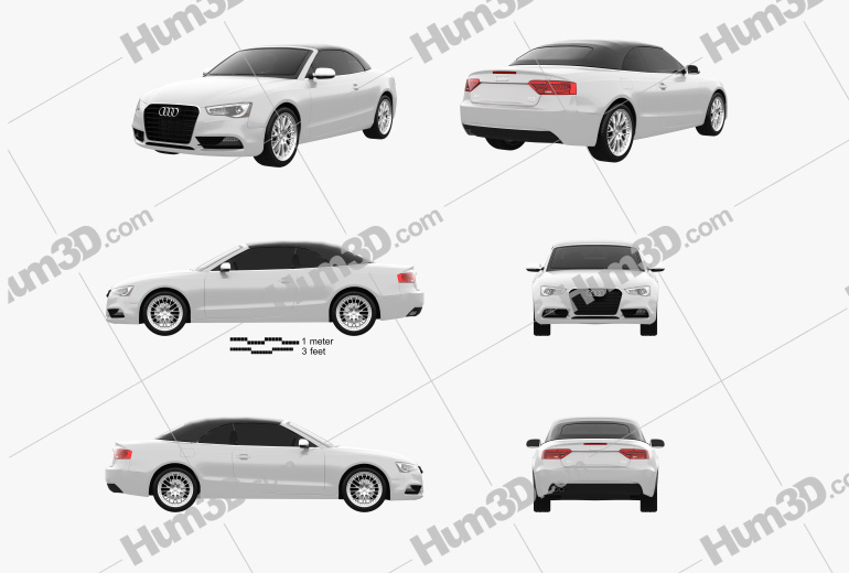 Audi A5 cabriolet 2015 Blueprint Template