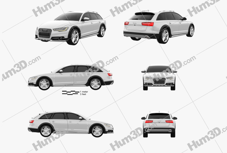 Audi A6 (C7) allroad quattro 2015 Blueprint Template