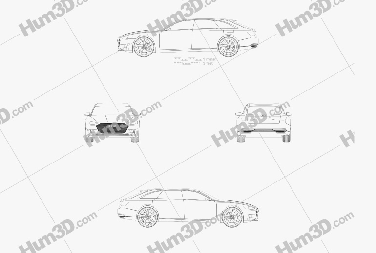 Audi Prologue Avant 2015 Чертеж