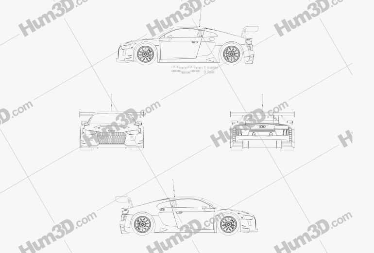 Audi R8 LMS 2019 Blueprint