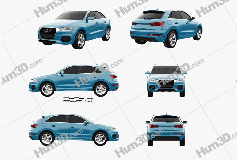 Audi Q3 2018 Blueprint Template