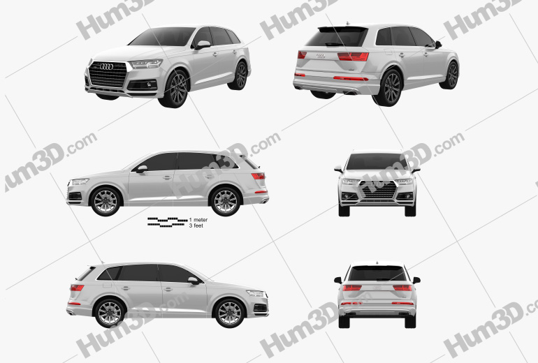 Audi Q7 2019 Blueprint Template
