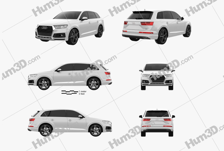 Audi Q7 e-tron 2019 Blueprint Template