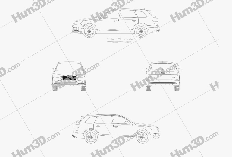 Audi Q7 e-tron 2019 Креслення
