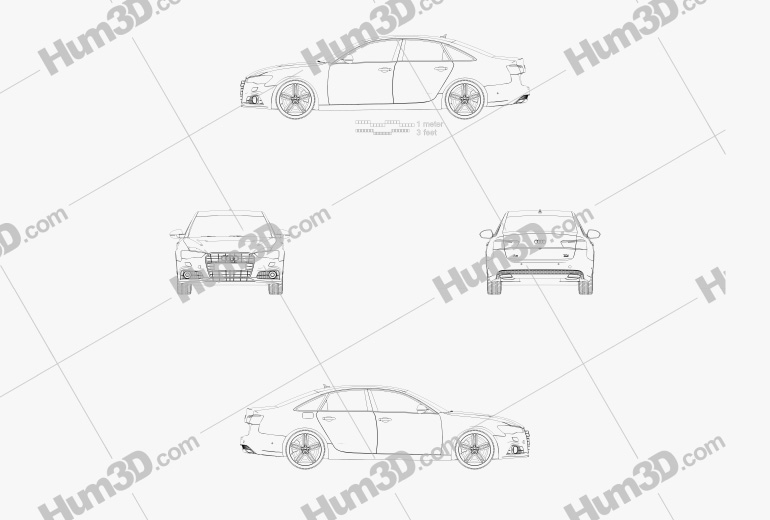 Audi A6 (C7) saloon 2018 Blueprint