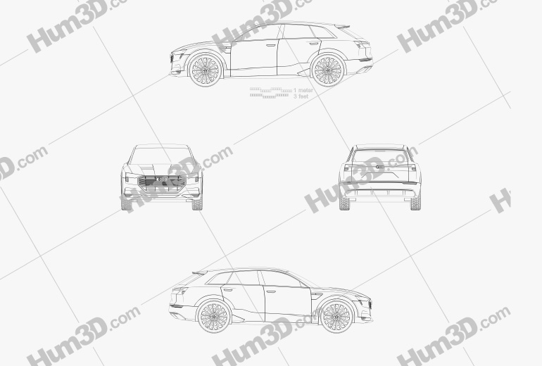 Audi E-tron Quattro 2015 Чертеж