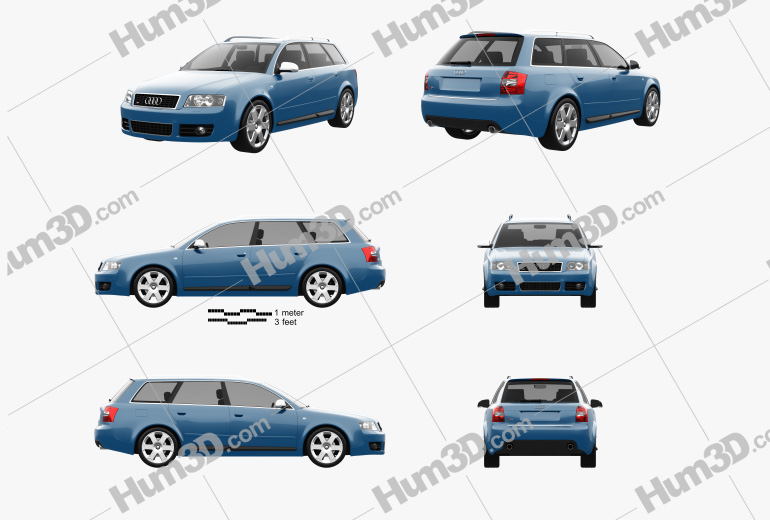 Audi S4 Avant 2005 Blueprint Template