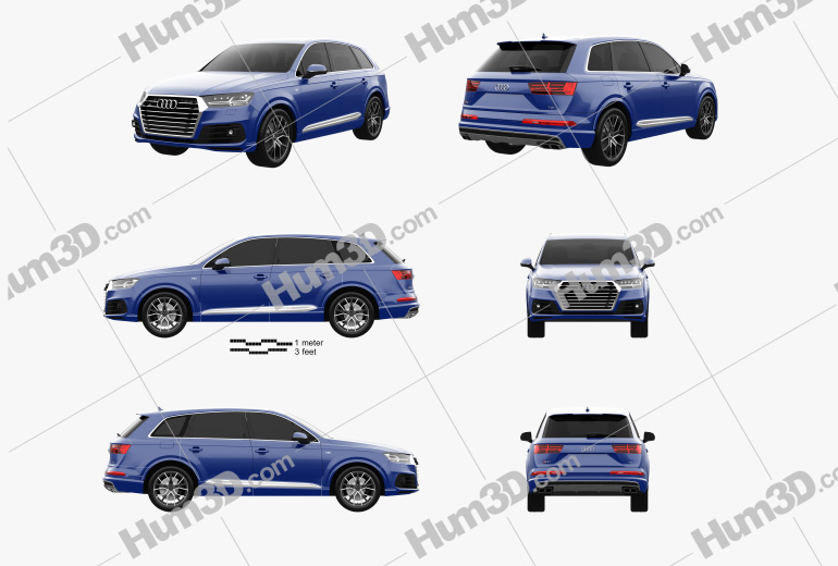 Audi SQ7 2019 Blueprint Template