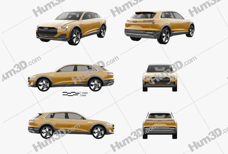 Audi h-tron quattro 2016 Blueprint Template