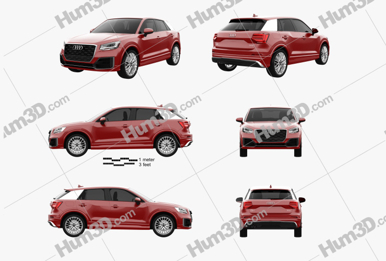 Audi Q2 S-Line 2020 Blueprint Template