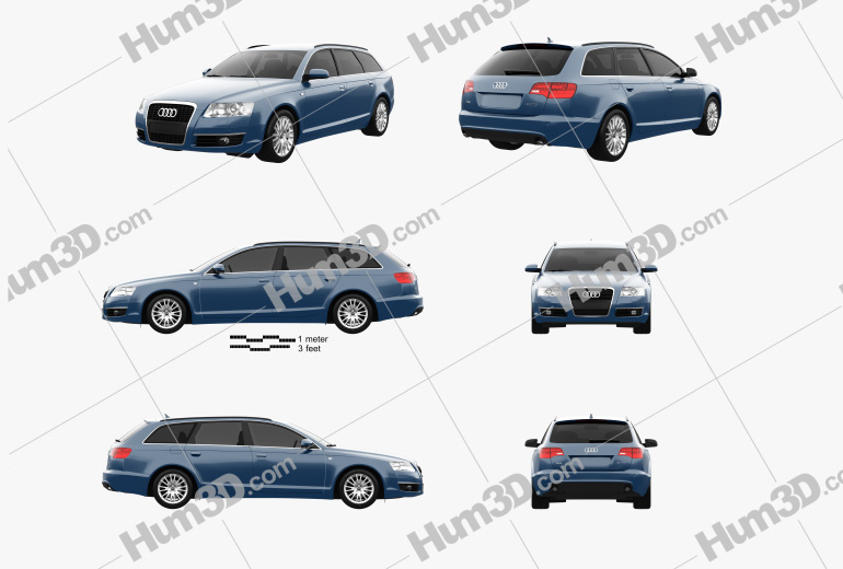 Audi A6 (C6) Avant 2008 Blueprint Template