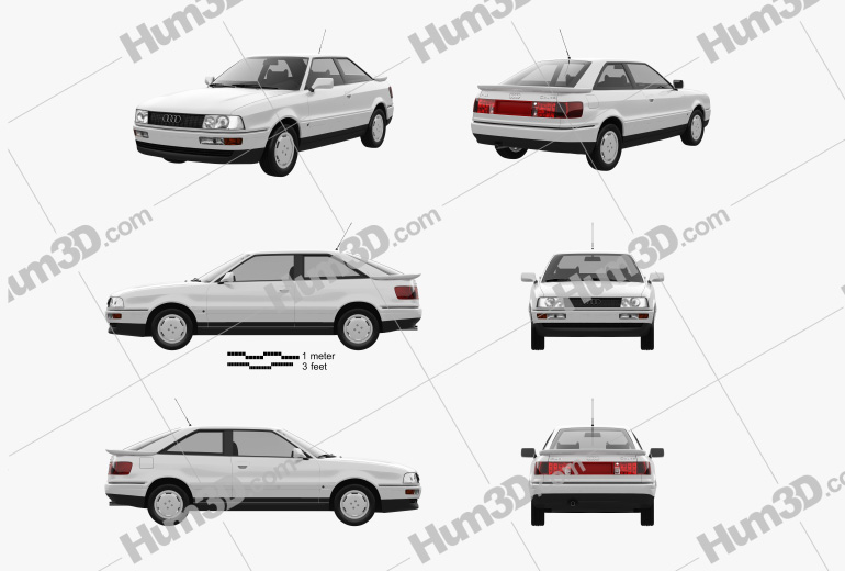 Audi Coupe (8B) 1991 Blueprint Template