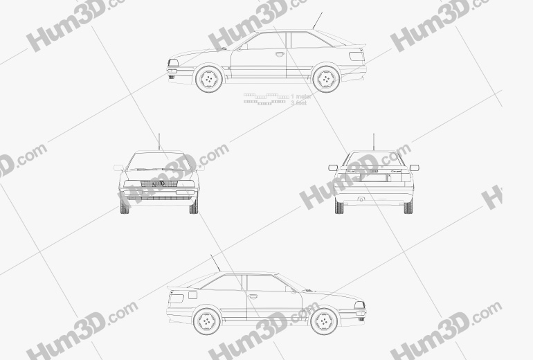 Audi Coupe (8B) 1991 Blueprint