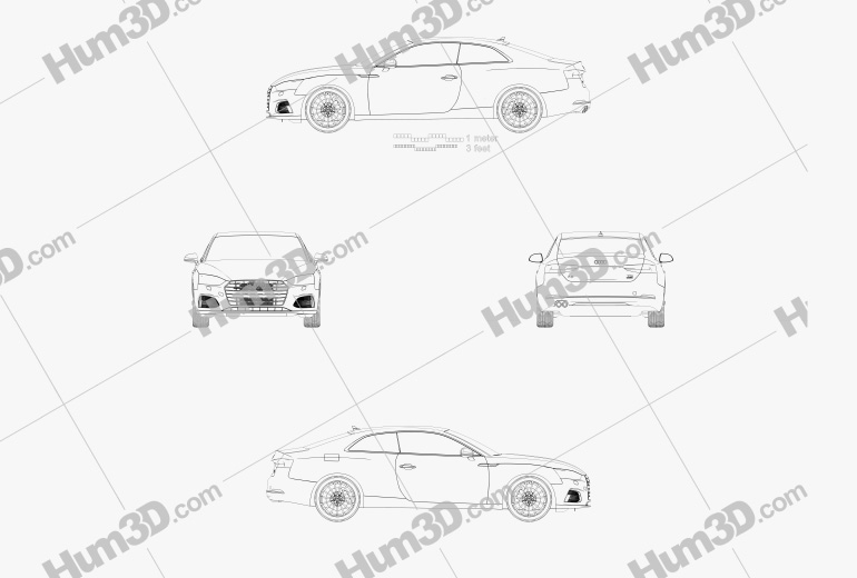 Audi A5 Coupe 2019 Blueprint