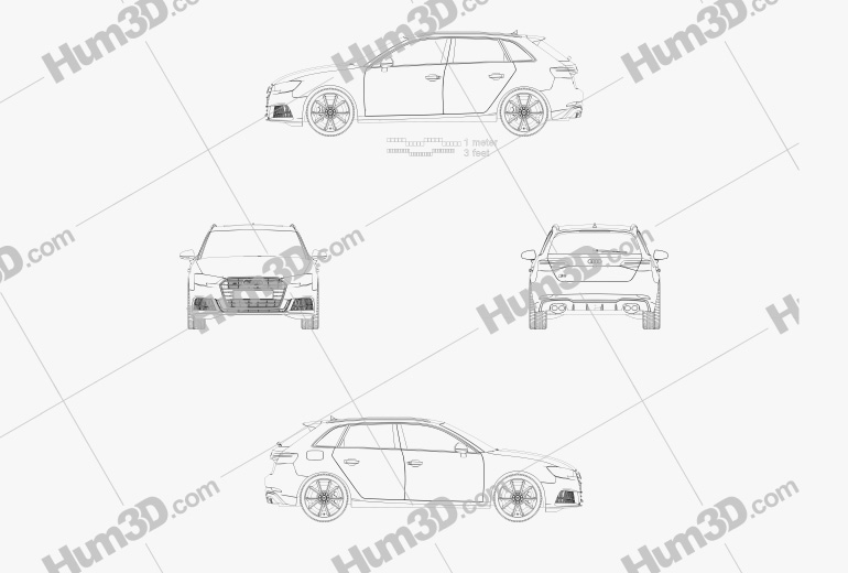 Audi S3 Sportback 2019 ブループリント