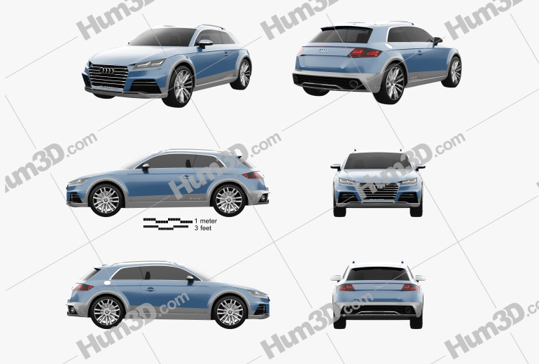Audi Allroad Shooting Brake 2014 Blueprint Template