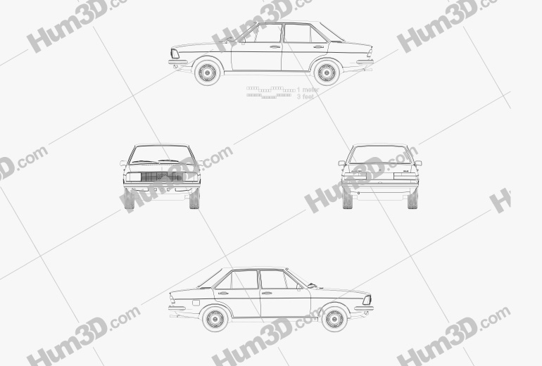 Audi 80 (B1) 1976 Blueprint