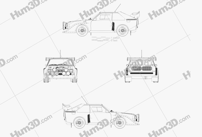 Audi Quattro Sport S1 E2 1985 Blueprint